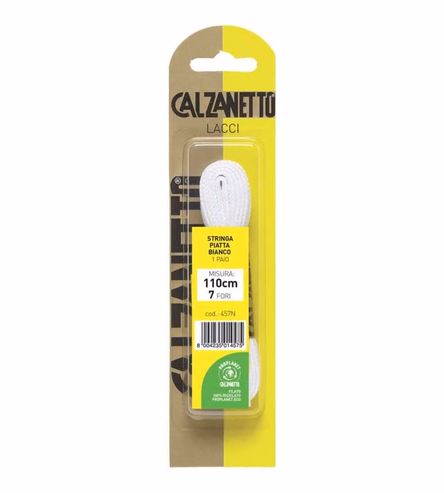 Lacci a Stringa Piatta 1 paio Bianco Cm 110 Calzanetto
