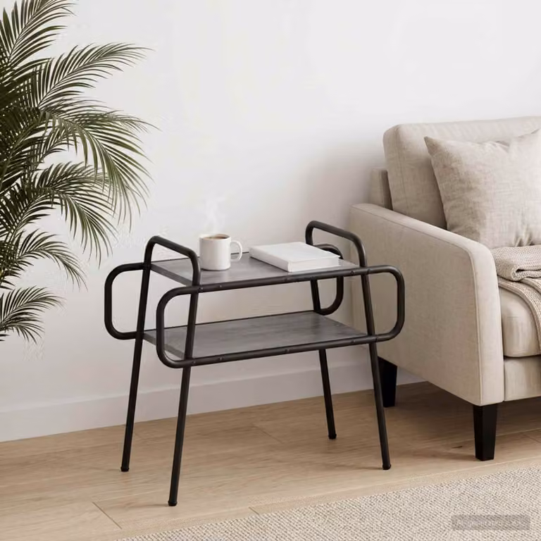 Tavolino da salotto moderno vidaXL grigio L: 60 cm, P: 30 cm, H: 51 cm