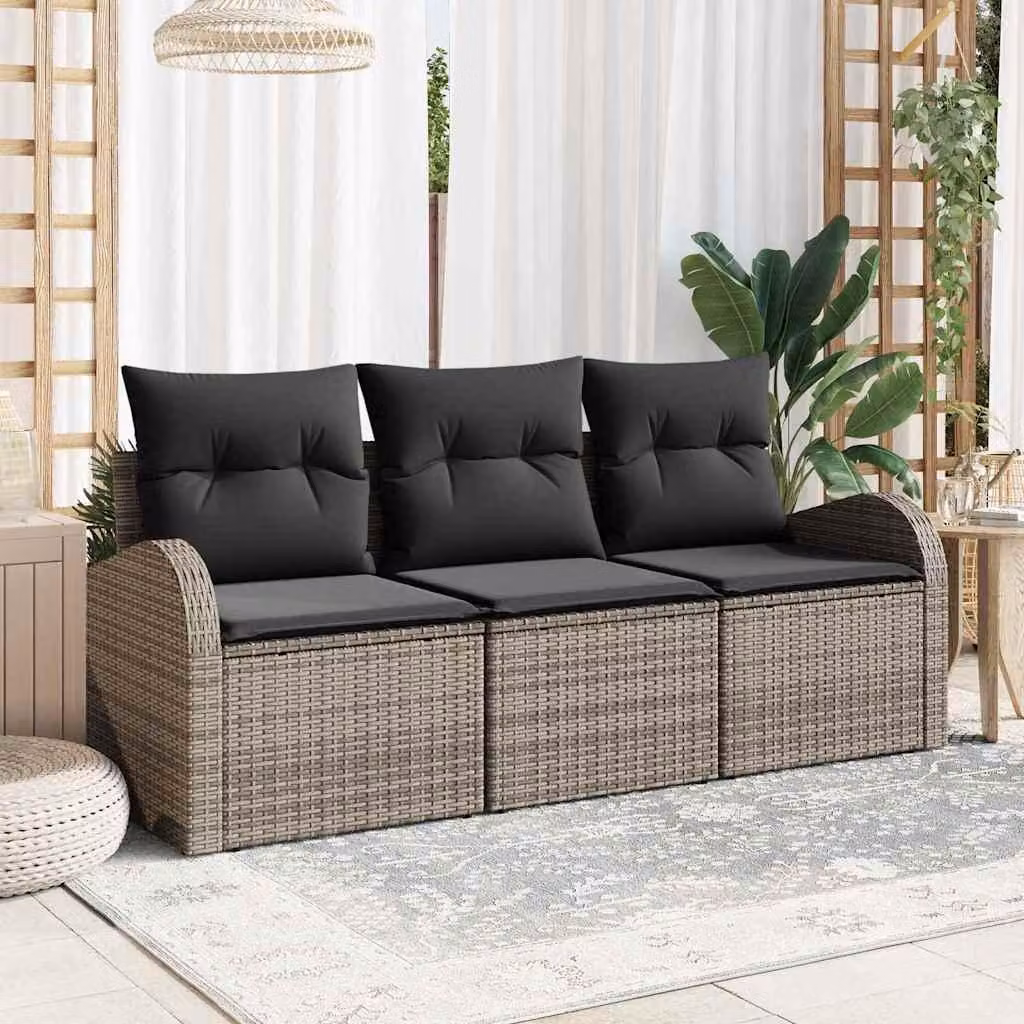 Maison Exclusive - Set Divano da Giardino Grigio polyrattan