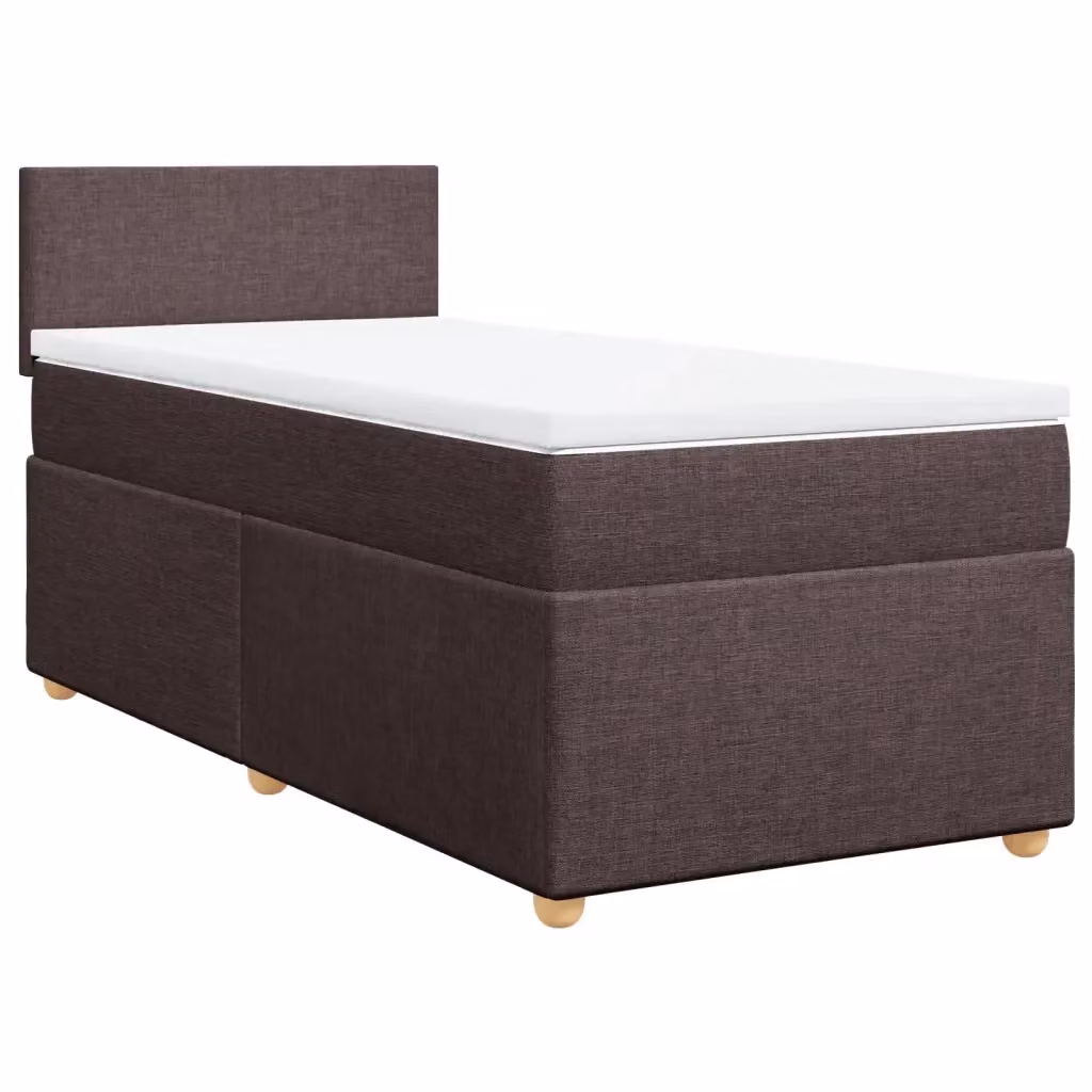 Letto Ibrido vidaXL con Giroletto a Molle e Materasso, Marrone e Bianco, L 90 x P 200 cm – 2