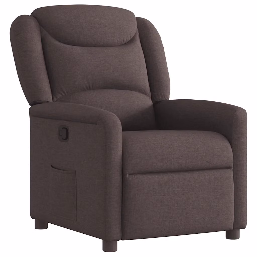 Poltrona Reclinabile Relax vidaXL in Tessuto Marrone con Braccioli e Regolazione Manuale – 2