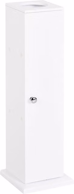 Mobile da Bagno Stretto HOMCOM Bianco con Ripiani e Apertura per Carta Igienica, L/P/H: 19,5 x 19,5 x 65 cm