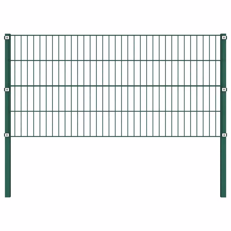 vidaXL Pannello di recinzione con paletti in ferro 8,5 x 0,8 m Verde