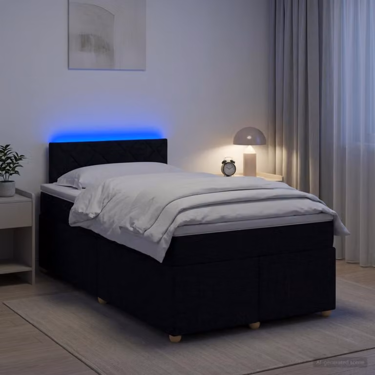 Maison Exclusive - Letto boxspring con materasso nero 120 x 200 cm Tessuto