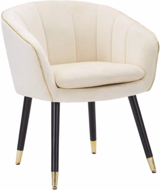 Poltrona lounge Vikasa Home in tessuto beige e gold con struttura in metallo, L: 62 cm, P: 58 cm, H: 78 cm
