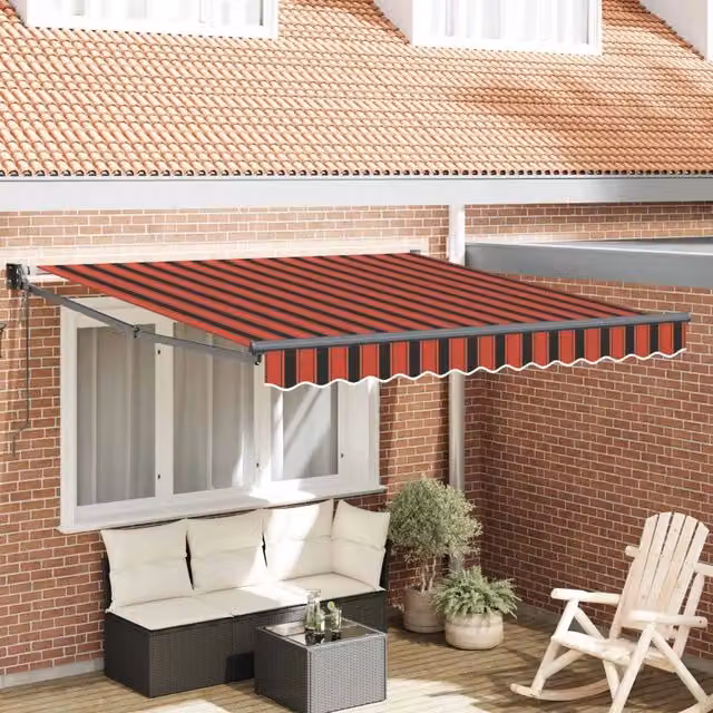 Tenda da Sole-Tenda parasole per Patio Rosso e Nero 350 x 250 x 165 cm Poliestere 736755
