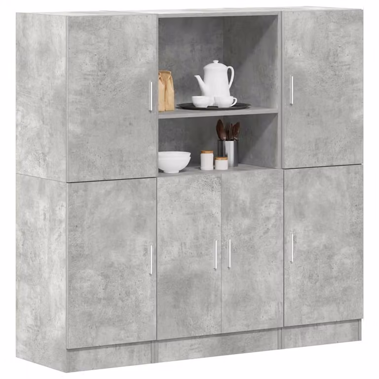 Set di mobili da cucina moderno vidaXL in 3 pezzi grigio opaco in MDF e composito