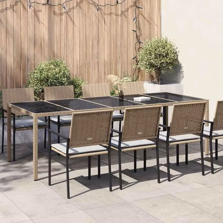 Tavolo da giardino vidaXL in polyrattan beige resistente ai raggi UV