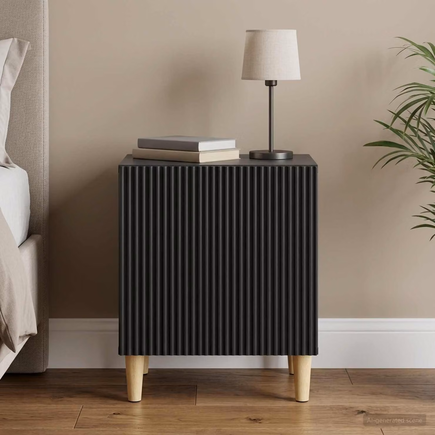 Armadio da notte moderno vidaXL in legno ingegnerizzato nero L 43 cm x P 34,5 cm x H 50 cm