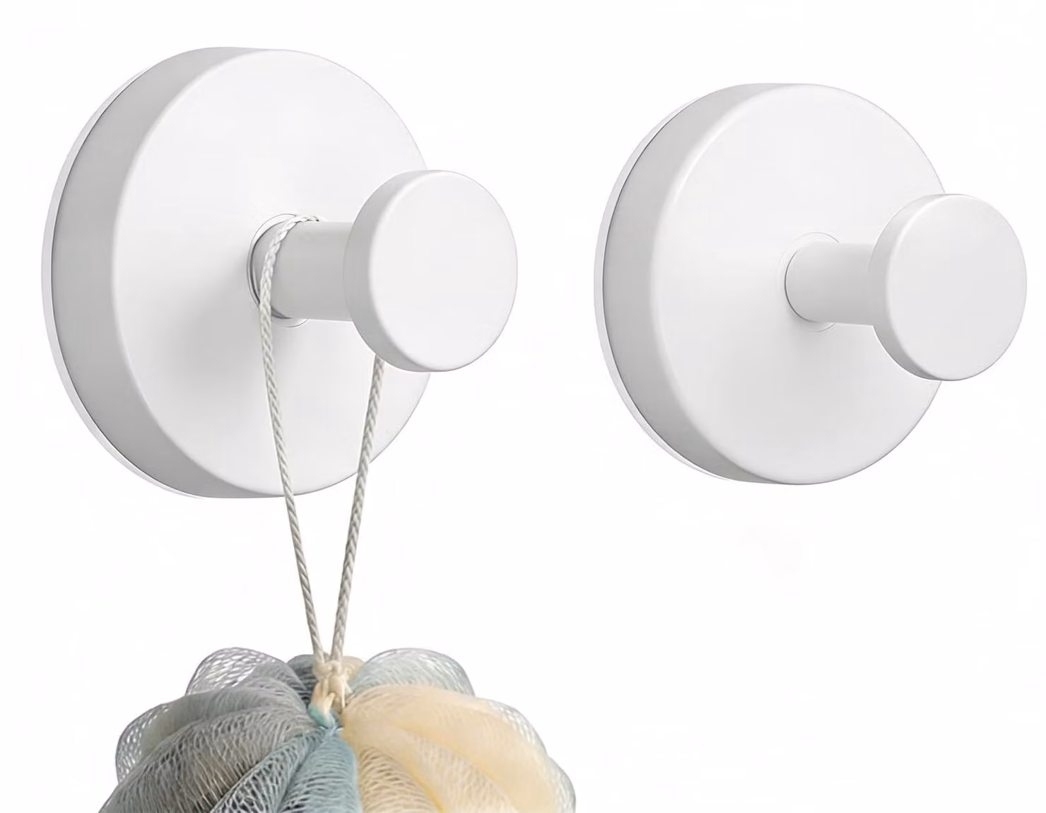 Set di 2 ganci con ventosa, colore bianco