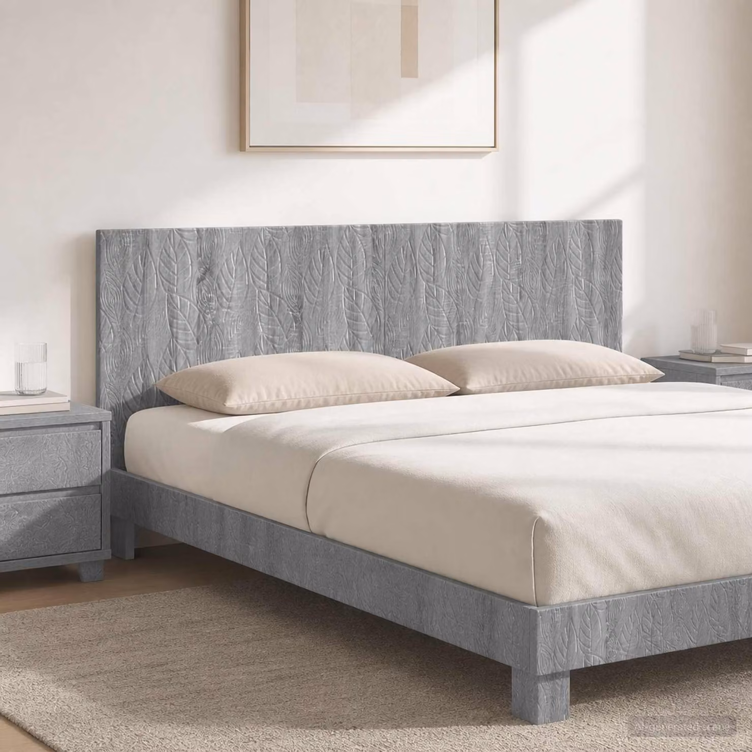 Testiera da muro vidaXL DELFT Sonoma grigio in legno ingegnerizzato con ripiano integrato e scomparti laterali L: 180 cm, H: 50 cm, P: 15,5 cm