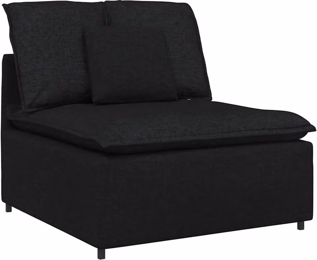 Modulo Centrale Divano Modulare con Cuscini Nero 100 cm CFW8446127