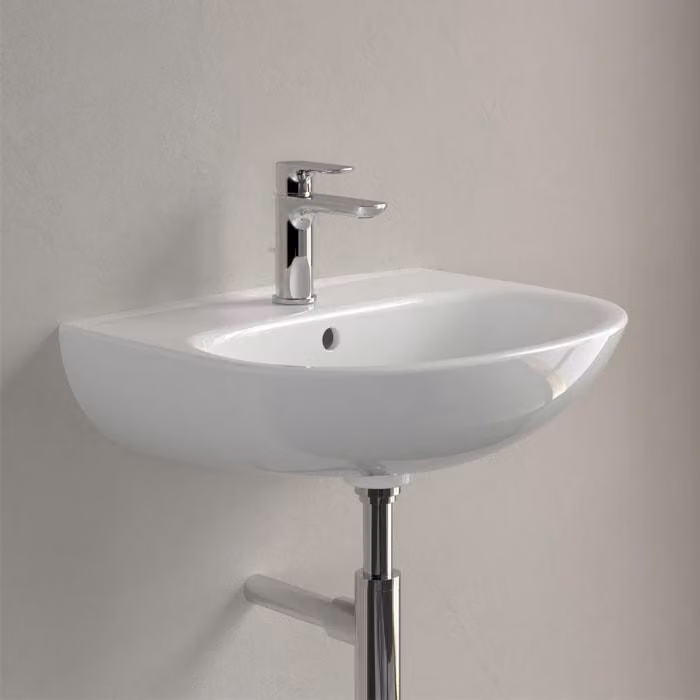 V&B lavabo O.Novo 55x44cm, ovale, con rubinetto, con sfioratore, bianco C-plus