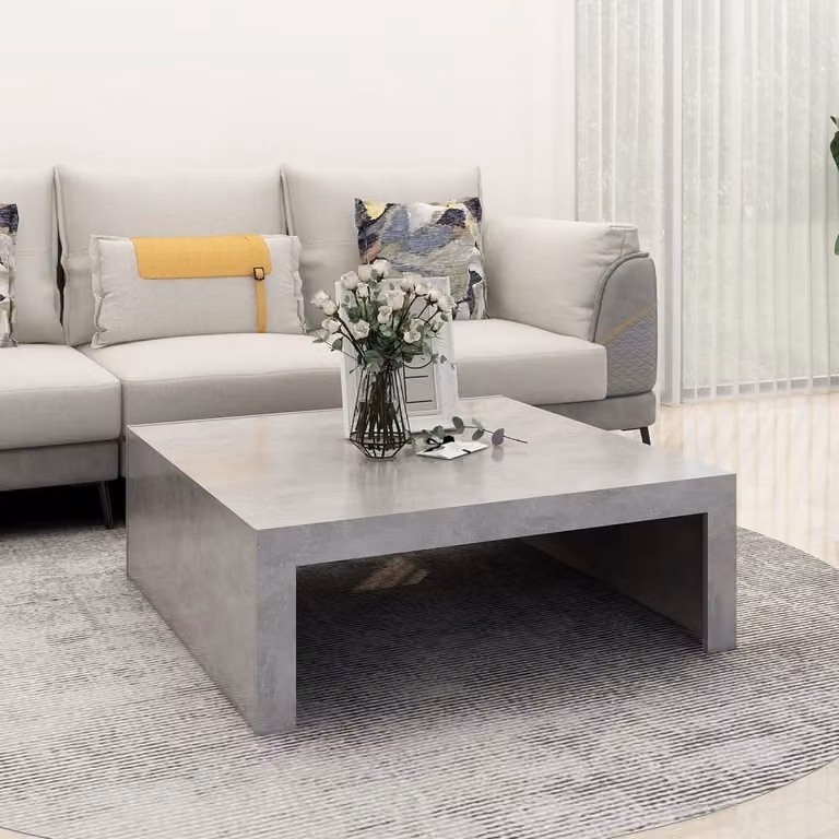 Maison Exclusive - Tavolino grigio cemento 100x100x35 cm Materiale ligneo