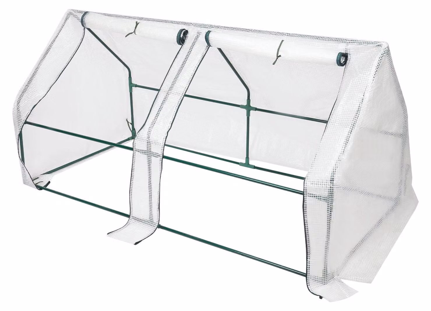 Mini serra - Tenda per la coltivazione di piante - Rivestimento in polietilene - Struttura in ferro - Impermeabile e resistente alla ruggine - Finestra scorrevole - Adatta per giardino e balcone - Verde/bianco