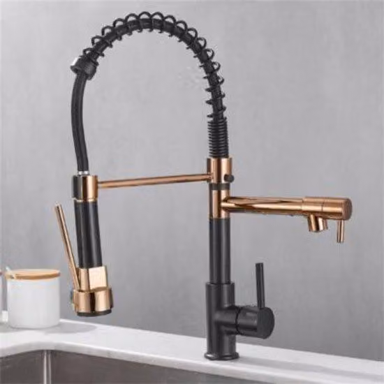 Rubinetto da cucina professionale con doccetta estraibile - Rubinetto da cucina - Doccetta - Estraibile - Miscelatore da cucina - Nero
