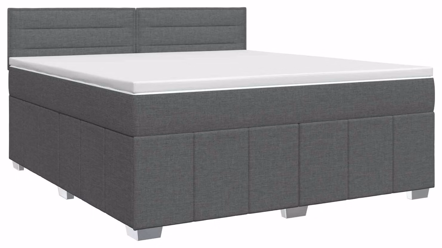 Letto a molle con materasso grigio scuro 160 x 200 cm in tessuto