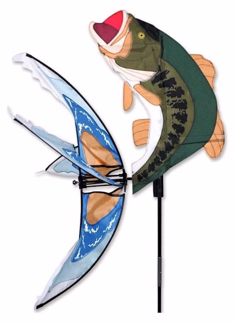 Premier Kites: girandola per mobili da giardino, banderuola a forma di pesce bass e vaso per piante
