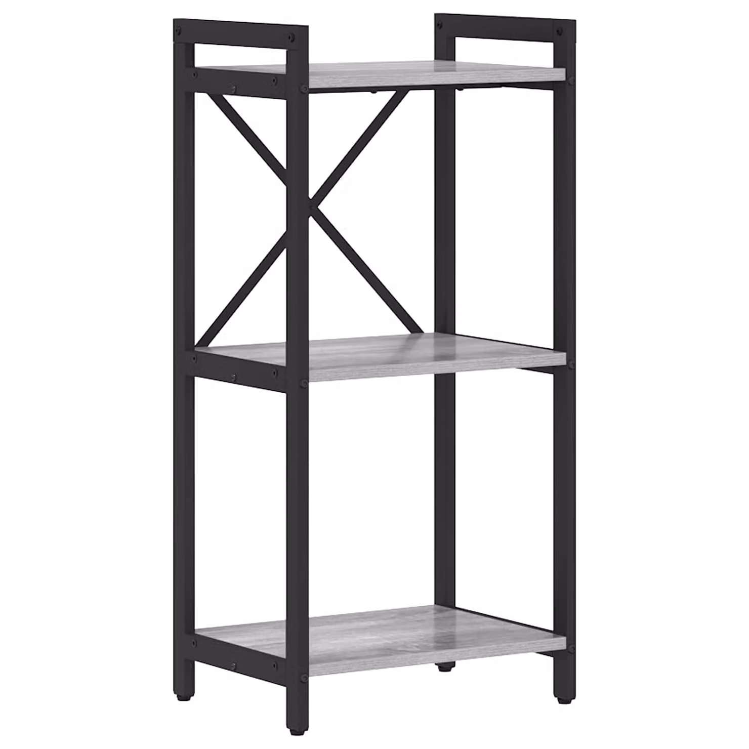 Libreria industrial vidaXL in legno e metallo, Grigio, L 40 cm x P 30 cm x H 85 cm