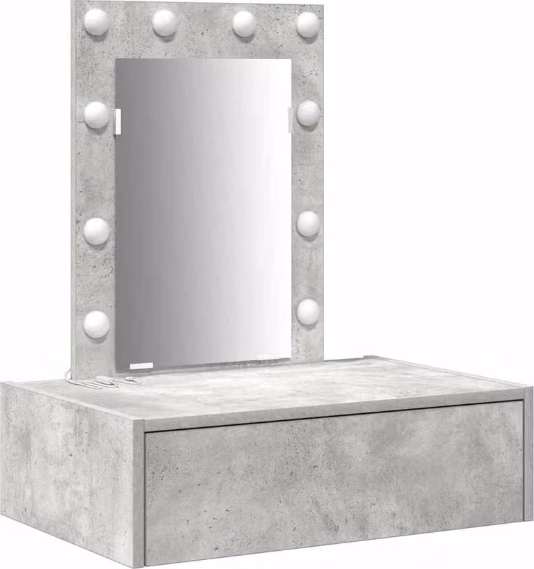 Tavolo da Trucco Grigio 60 x 40 x 70 cm Legno multistrato