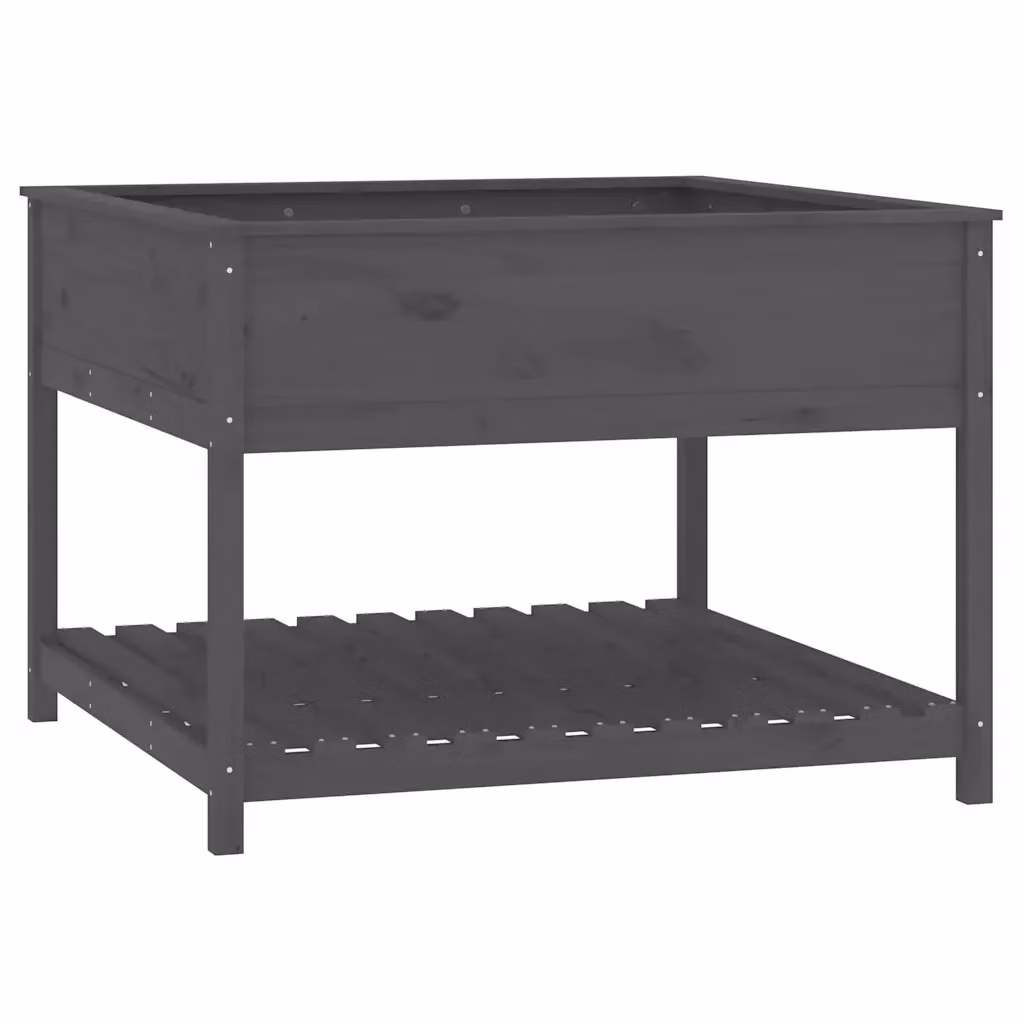 Fioriera a cassetta Design Mania in legno massello di pino grigio per orto e giardino L: 111,5 cm, P: 111,5 cm, H: 81 cm – 2