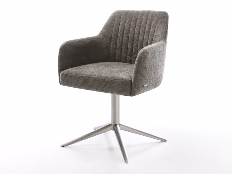 DELIFE sedia girevole Greg-Flex Bouclé Soft mud base acciaio inox funzione dondolo girevole a 360° nucleo a molle tascabili