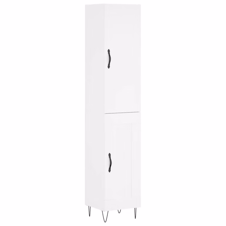 Credenza Bianca 34,5x34x180 cm in Legno Multistrato