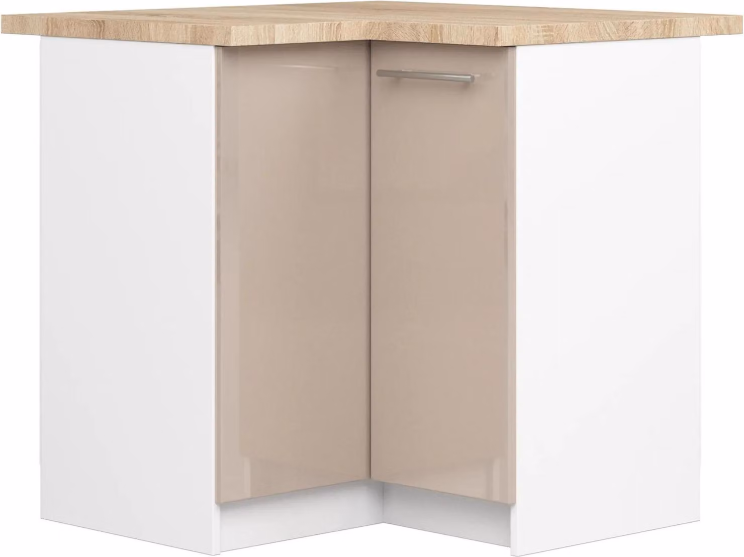 Akord Pensile Da Cucina Oliwia Bianco-Cappuccino Lucido 90X46X85 Cm