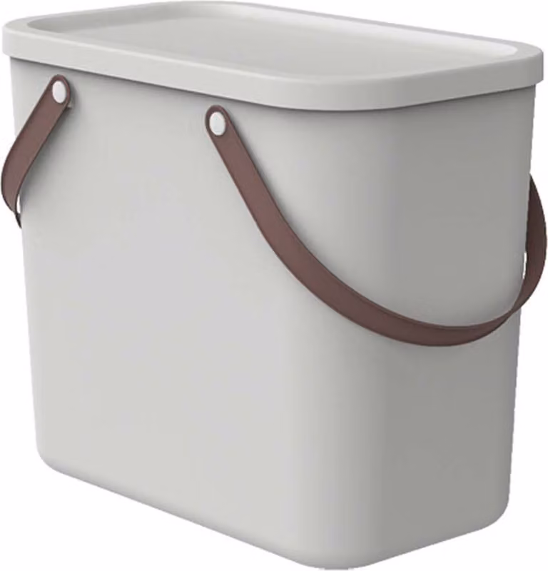 Scatola Rotho con coperchio 25L Albula - Scatola in plastica 40 x 23,5 x 34 cm - Scatola impilabile con comode maniglie - Scatola a ripiani in plastica robusta