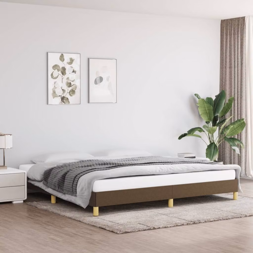 The Living Store rete marrone scuro 200x200 cm in tessuto