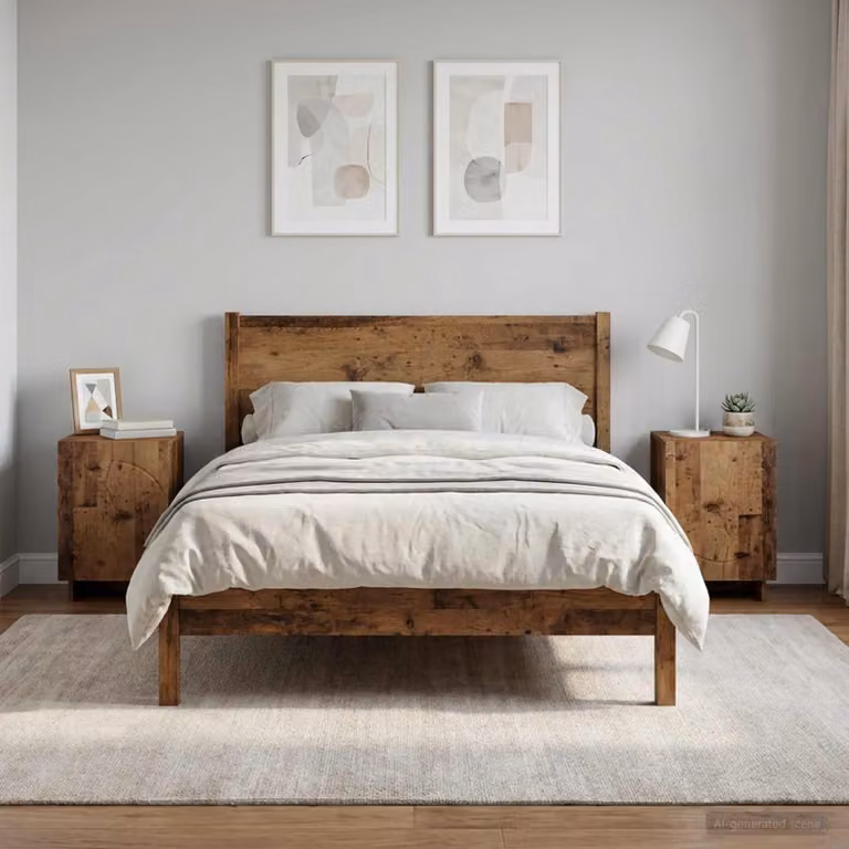 Set di 2 comodini vidaXL in legno color marrone stile moderno L: 33,5 cm, P: 34,5 cm, H: 50 cm