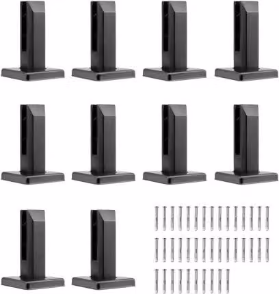 Set di 10 morsetti quadrati VEVOR in acciaio inossidabile per vetro temperato da 8-12 mm, staffe per ringhiera e mensola in uso esterno, finitura lucida