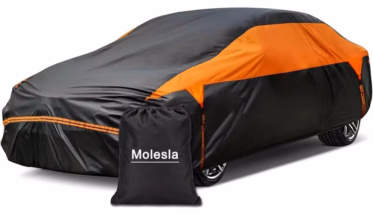 Copertura impermeabile per auto, adatta a garage completi, resistente alle intemperie, per coupé fino a 420 cm, colore nero