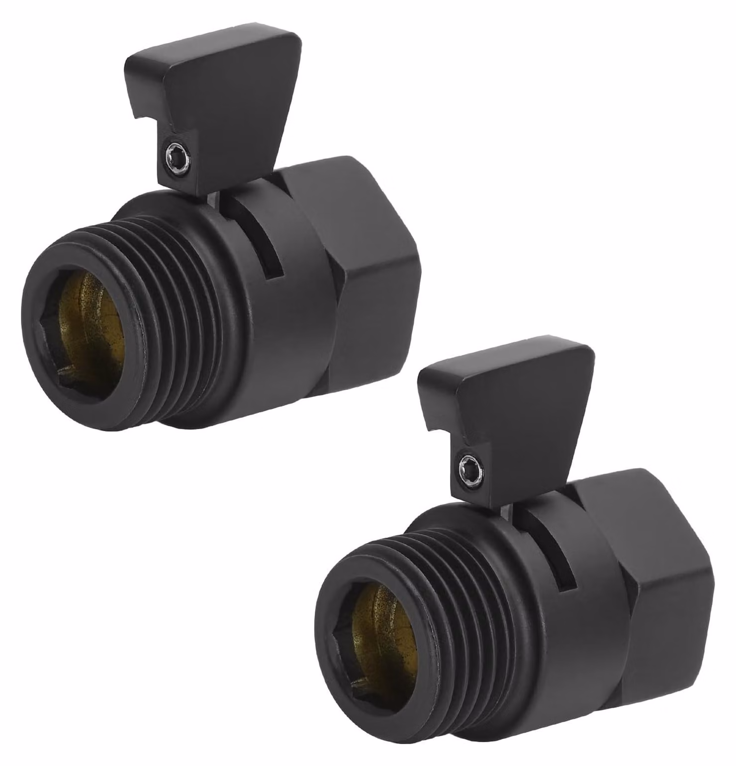 Set di 2 soffioni doccia neri con valvola regolatrice del flusso