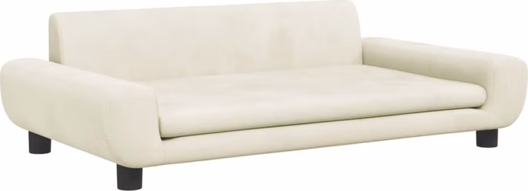 Lettino per Cani Crema 100x54x33 cm in Velluto