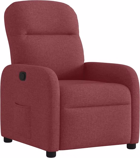 Poltrona | Sedia Relax Reclinabile in Tessuto Rosso Vino