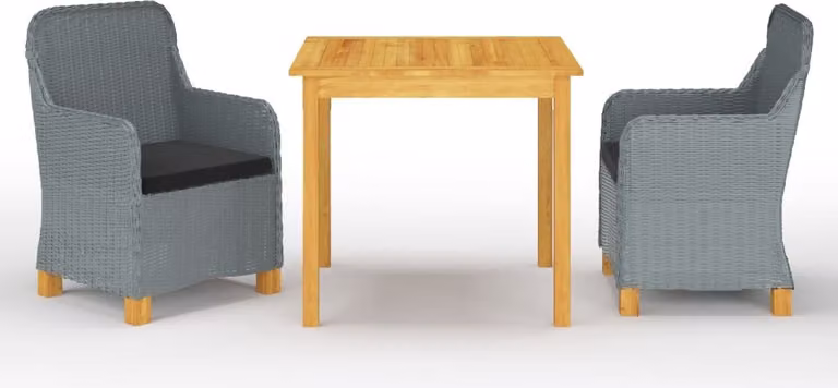 Maison Exclusive - Set da pranzo da giardino a 3 pezzi, grigio chiaro