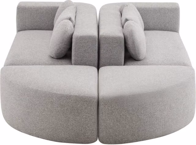 Divano modulare grigio in chenille con funzione letto, dimensioni 292x165x68 cm, senza montaggio
