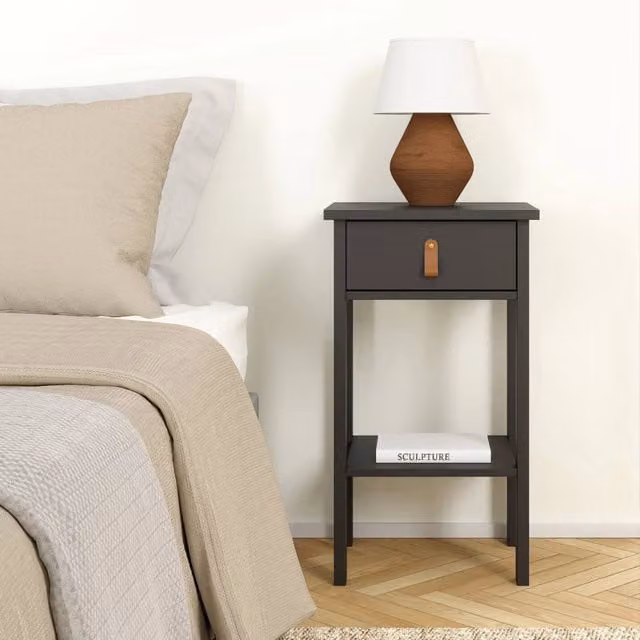 Comodino Inday DMORA Nero Opaco L 40 cm, P 34,2 cm, H 70,1 cm – 1