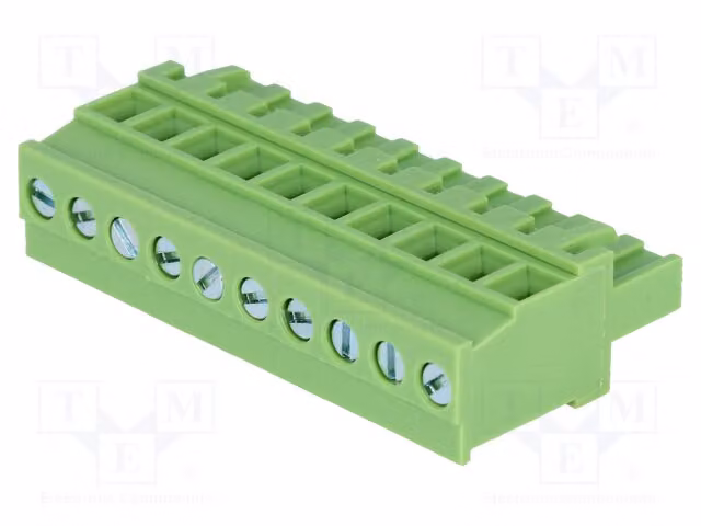 1 x Barra di contatto disattivabile, passo 5,08 mm, 10 contatti con angolo di 90°, sezione 2,5 mm², modello XY2500F-BV(5.08)-10