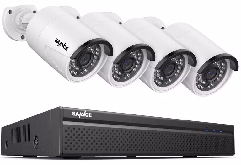 Sistema di videosorveglianza a 4 telecamere - Kit di videosorveglianza - Telecamere IP - Telecamere di sicurezza - Telecamere per la videosorveglianza