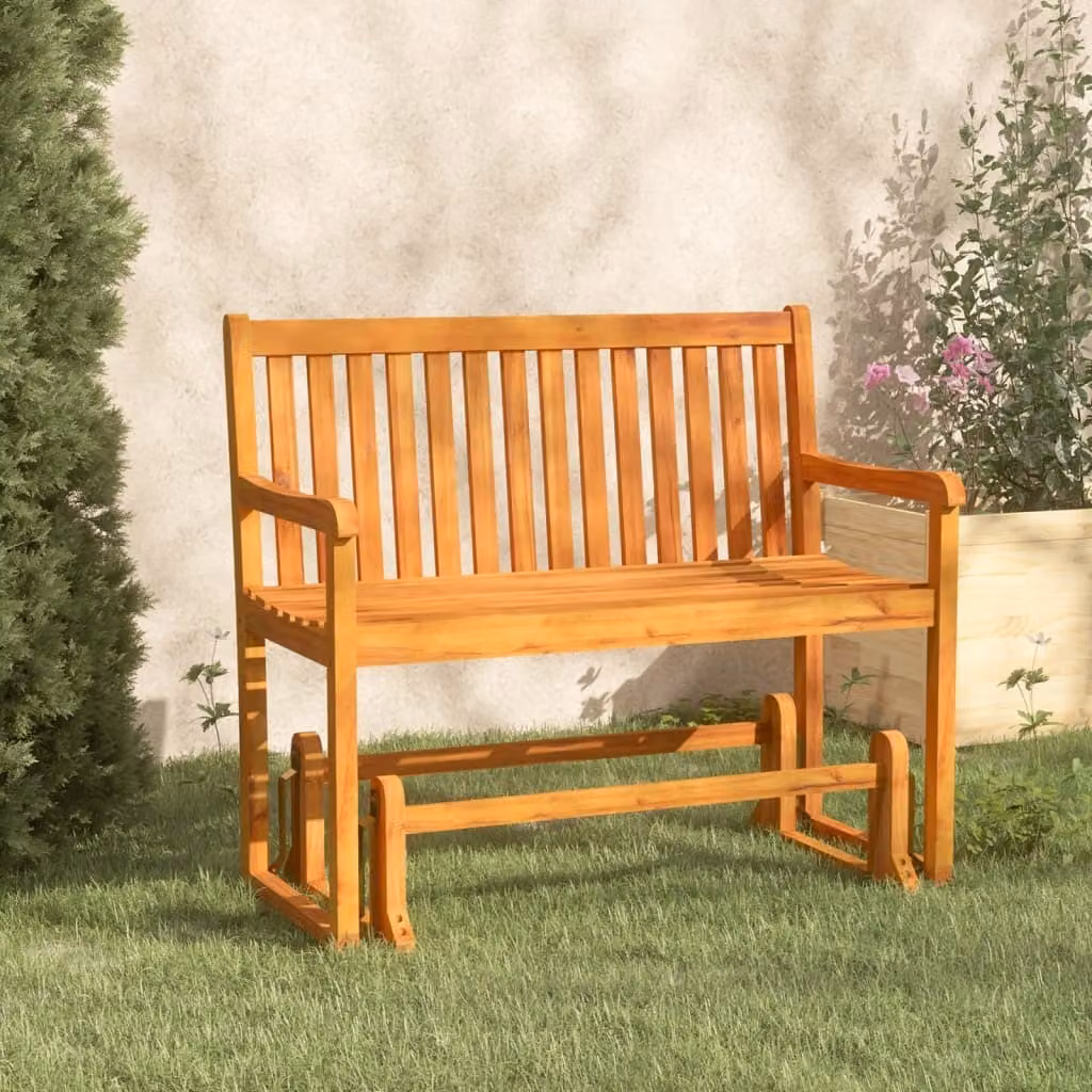 The Living Store Panca a dondolo da giardino 110 cm in legno massiccio di acacia