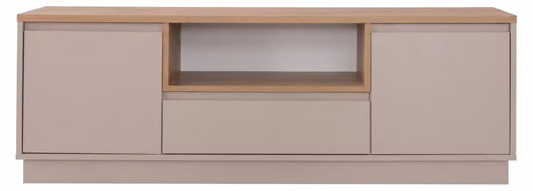 Mobile TV moderno color beige, mobiletto contenitore in legno, mobili per TV, arredamento per soggiorno