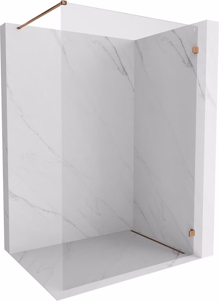 Mexen Lunar parete doccia Walk-in destra 100 x 200 cm, trasparente 8 mm, oro rosa - 830-100-000-60-00-P