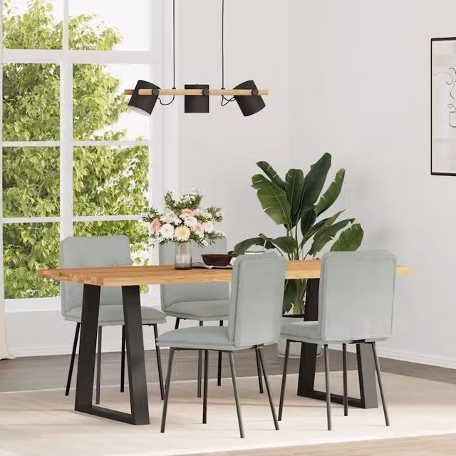 Sedie da Pranzo 4 pz Grigio Chiaro in Velluto 3315409