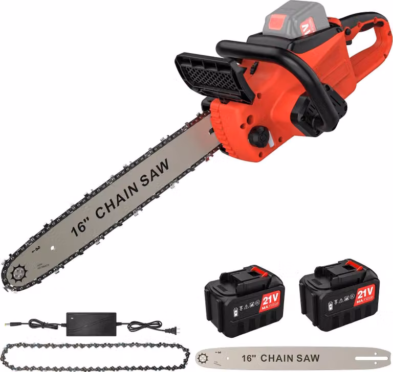 Troncatrice a batteria, motosega - lama da 40 cm - motore brushless - alimentazione a batteria al litio - portatile - 2 batterie incluse, ideale per tagliare legno e lavori da giardino