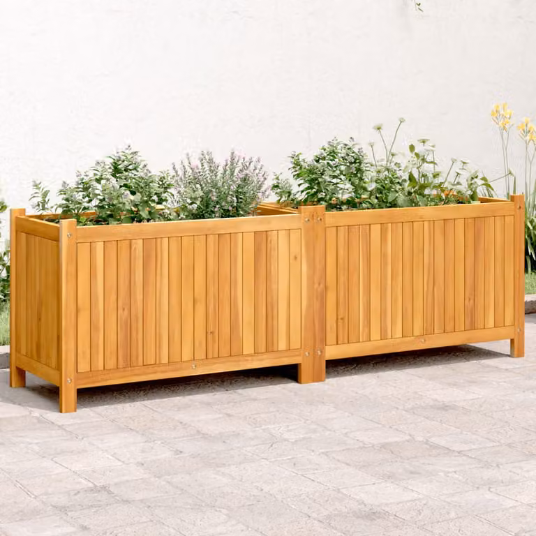 Fioriera da giardino vidaXL in legno di acacia massello marrone L: 153 cm, P: 38,5 cm, H: 50 cm