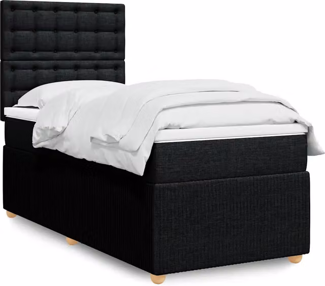 Letto Ibrido con Materasso vidaXL in Tessuto Nero e Bianco L/P/H: 90 x 190 x 150,5 cm