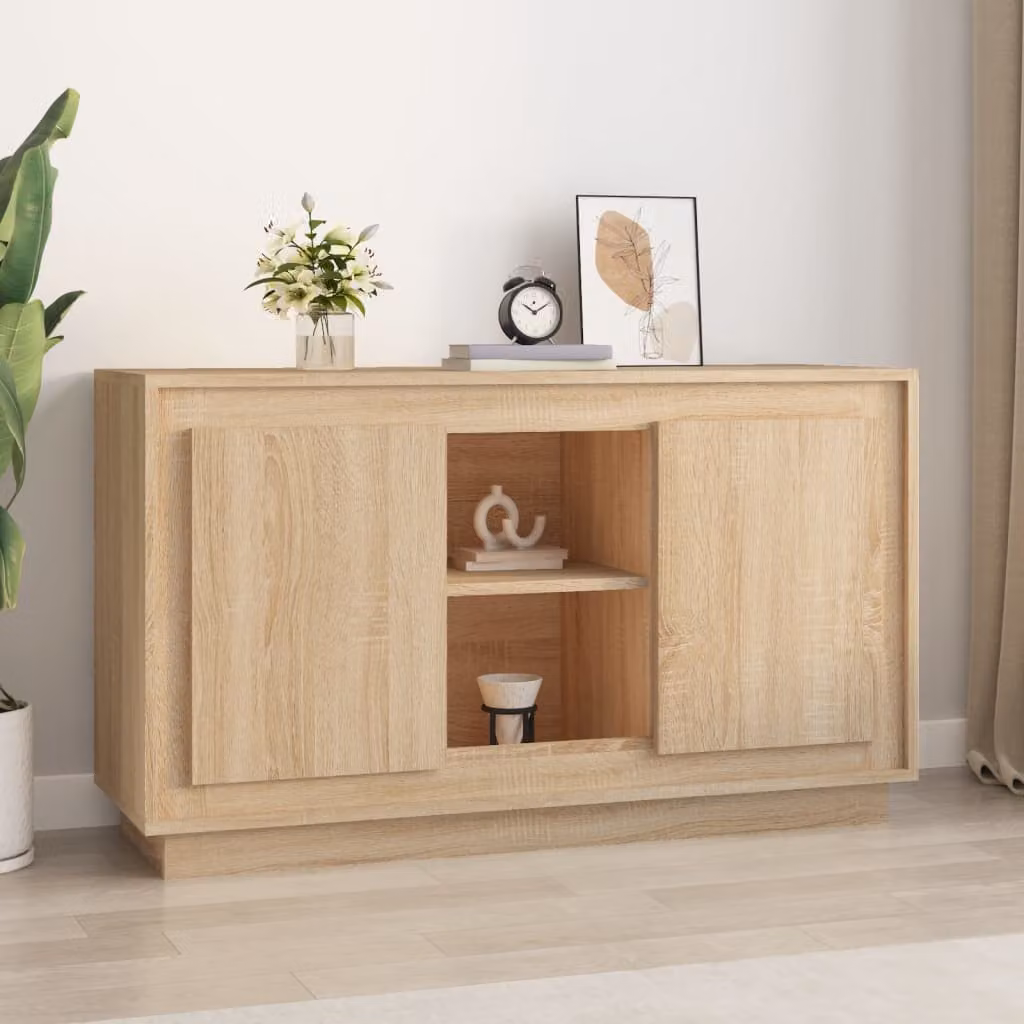 Credenza vidaXL in Legno Multistrato Rovere Sonoma, Colore Marrone/Beige, L 102 x P 35 x H 60 cm