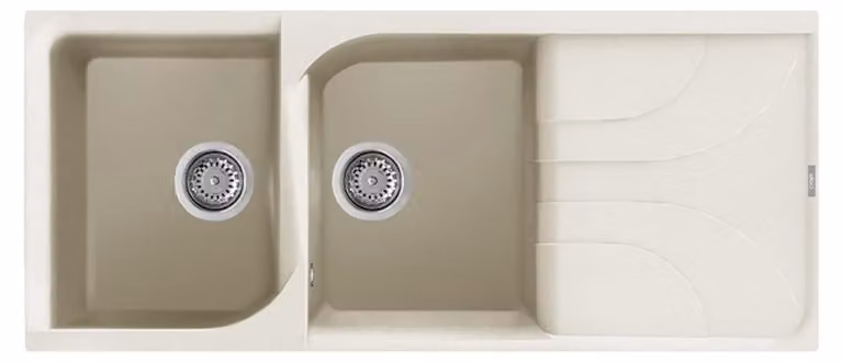 Lavello da incasso Antico 62, realizzato in Granitek, dimensioni 116x50x21 cm, materiale: granito